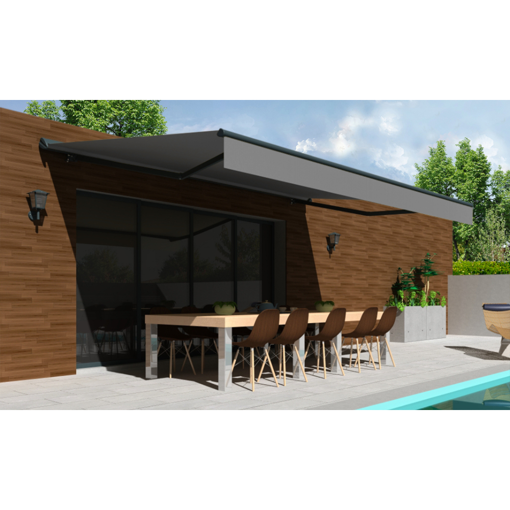 Store banne Semi-coffre COVER 5x3m - Motorisé à télécommande OMBRAZUR - 1