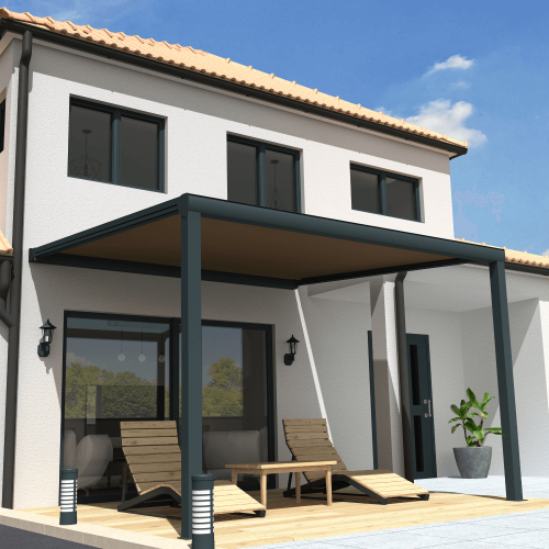 Pergola toile SUNLIGHT Gris anthracite - 4,00x4,00m OMBRAZUR - 13