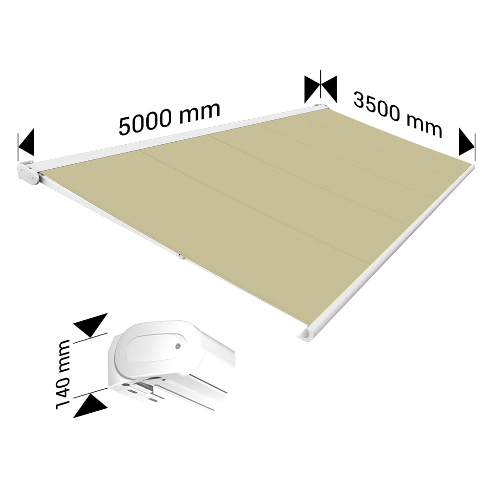 Store Banne Coffre Int gral PROTECT 2 LED SMART Blanc 5x3 5m Motoris Store Banne Coffre Int gral PROTECT 2 LED SMART Blanc 5x3 5m Motoris