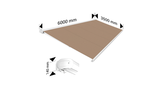 Store banne Coffre intégral PROTECT 2 LED SMART Blanc Taupe - 4