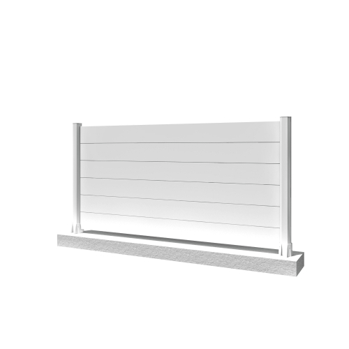 Clôture panneau plein Blanc - 1 2