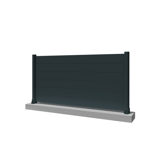 Clôture panneau plein Gris anthracite - 1 2