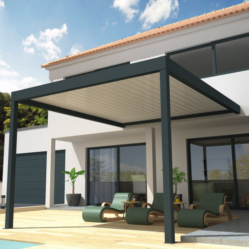 Pergola Bioclimatique COCOON perpendiculaire Ombrazur - 1 2
