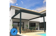 Pergola Bioclimatique COCOON XL perpendiculaire Mixte Gris anthracite / Blanc 5,490x4,00m OMBRAZUR - 2